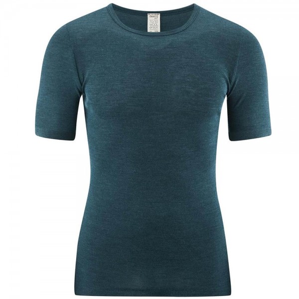 Bio Shirt Wolle-Seide - petrol