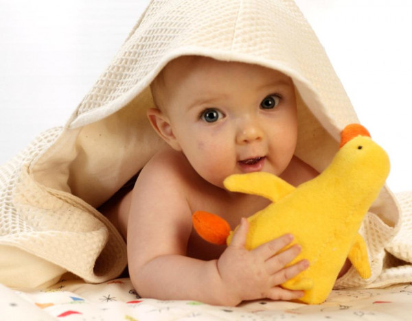 Bio Baby Badetuch aus Baumwolle - natur