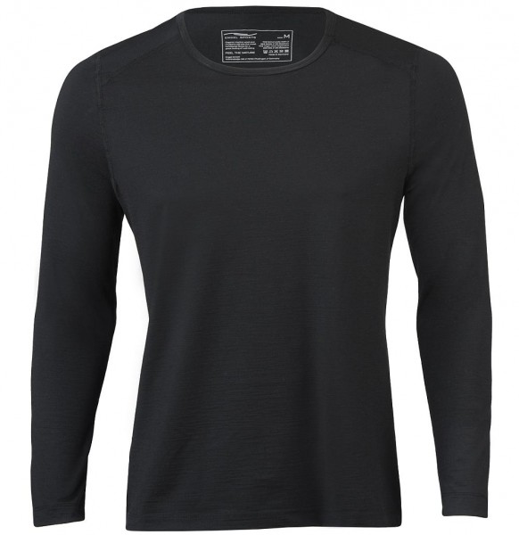 Bio Herren Shirt Merino + Seide schwarz