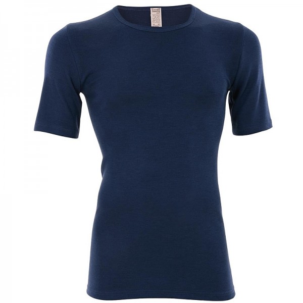 Bio Shirt Wolle-Seide - blau