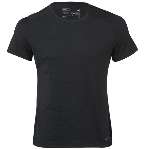 bio Shirt für Herren, Merinowolle und Seide in schwarz