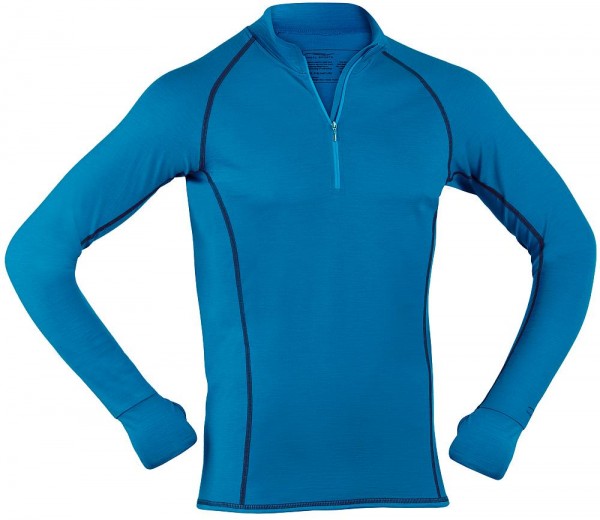 bio-Laufshirt mit Zipper sky blue